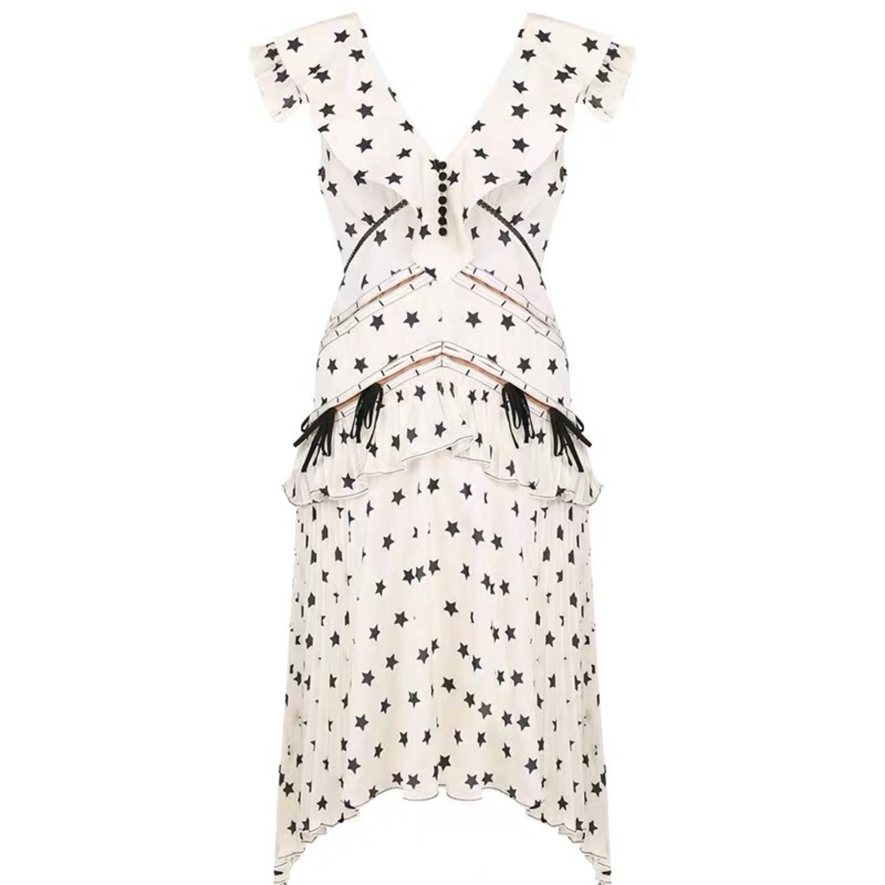 Self-portrait Printed Star Cocktail Dress - Picture 3 of 6